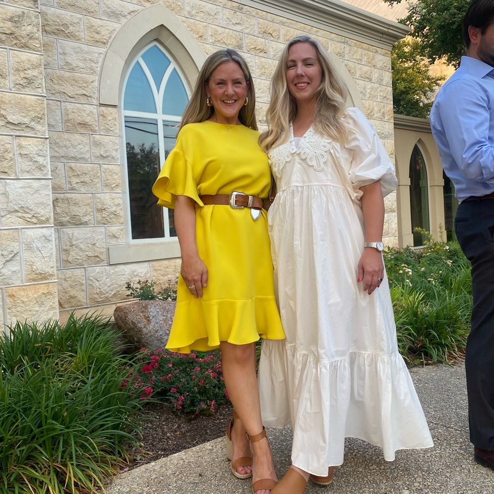 Carolina Herrera Yellow Ruffle Sleeve Dress